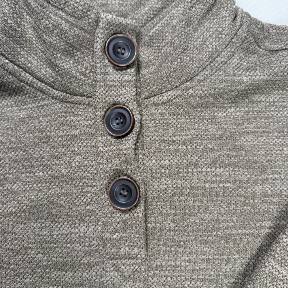 Avalanche Outdoor Supply Co Mens XXL Brown Textured Knit Button MockNeck Sweater - Picture 3 of 10